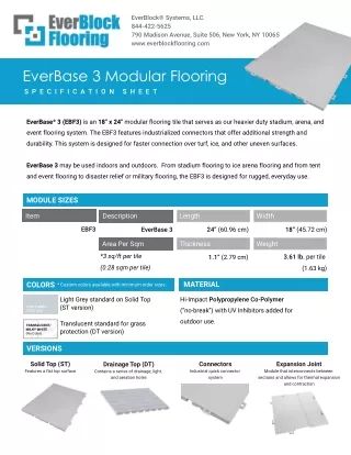 EverBase Flooring 3 - Specification Sheet