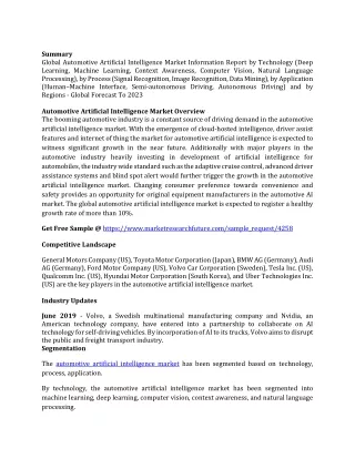 summary global automotive artificial intelligence