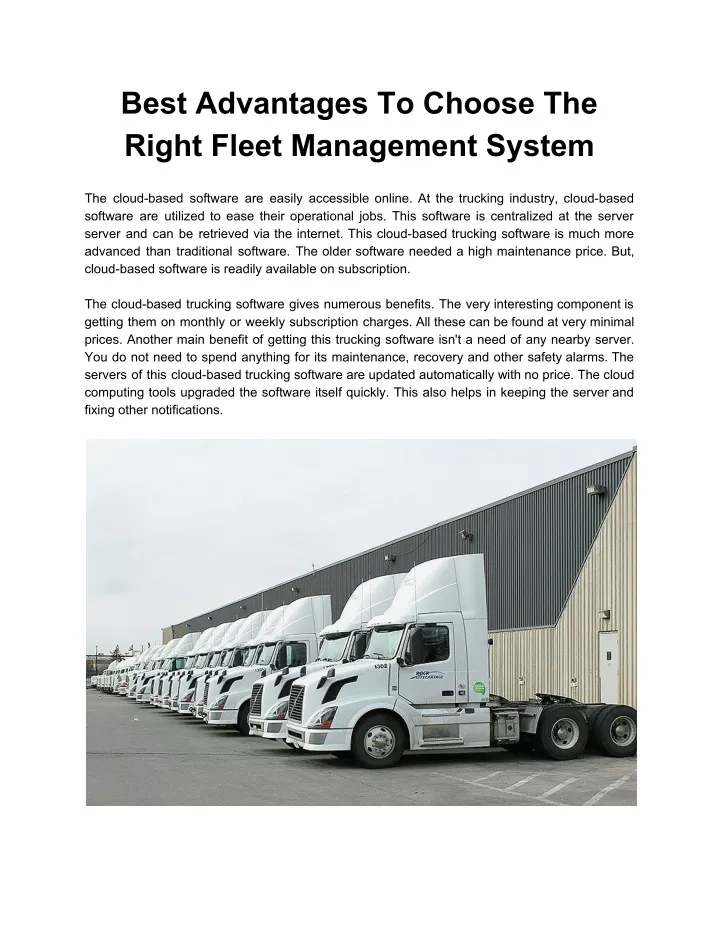 best advantages to choose the right fleet