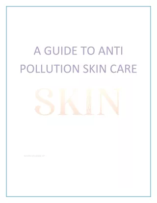 A GUIDE TO ANTI POLLUTION SKIN CARE