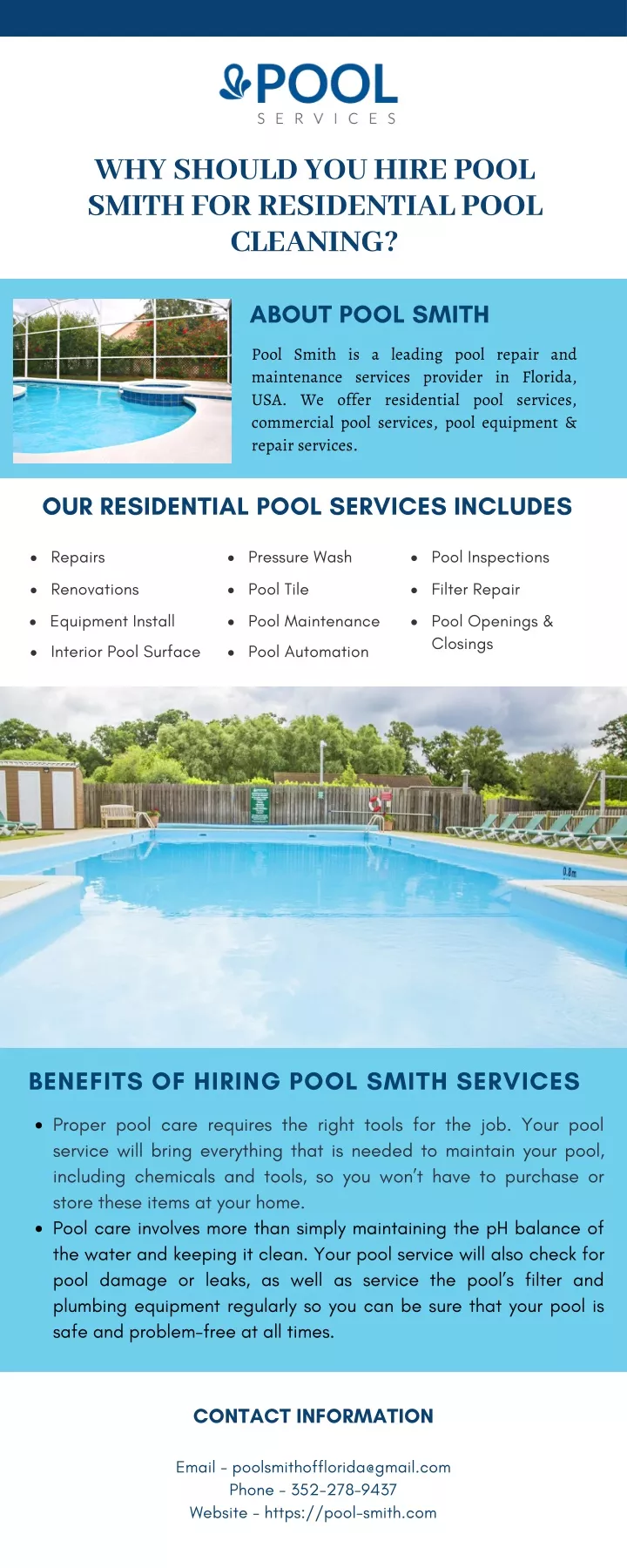 why should you hire pool smith for residential