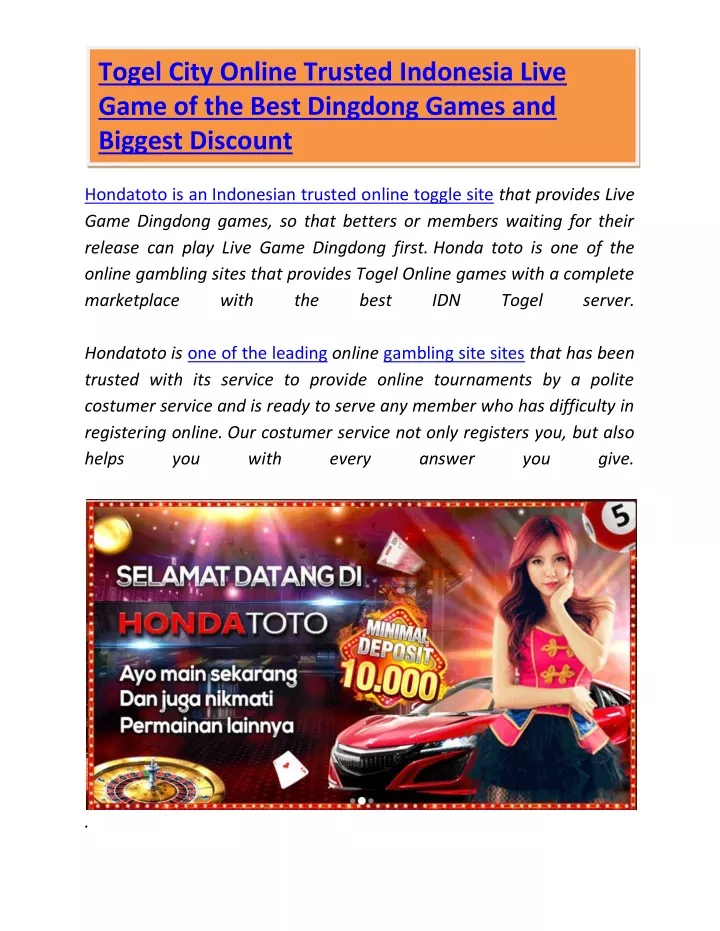 togel city online trusted indonesia live game