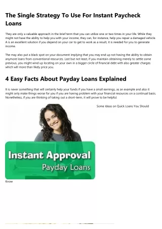 Payday Loans Terms Things To Know Before You Get This