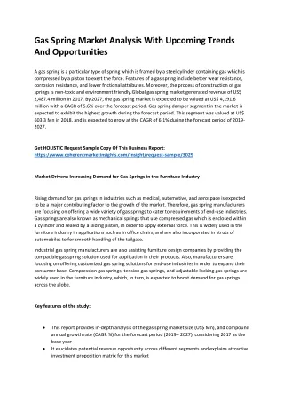gas spring market analysis with upcoming trends