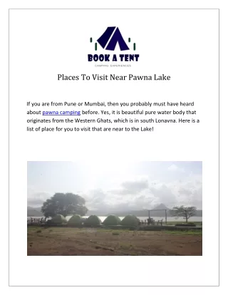Places To Visit Near Pawna Lake- Book A Tent