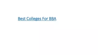 best colleges for bba