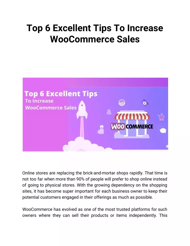 top 6 excellent tips to increase woocommerce sales
