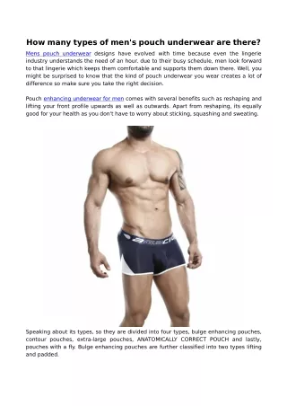 how many types of men s pouch underwear are there