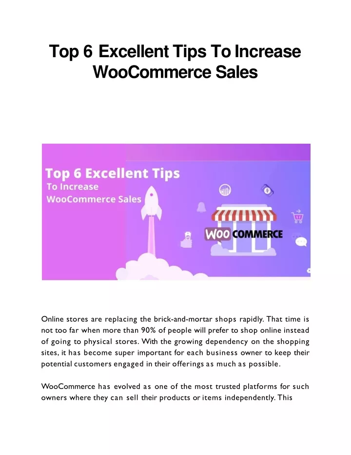 top 6 excellent tips to increase woocommerce sales