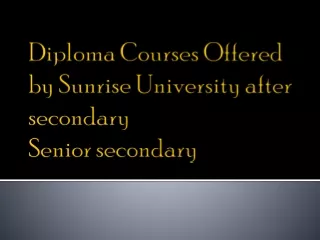 Diploma Courses Offered by SRU after