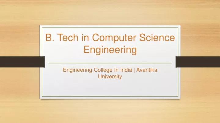 b tech in computer science engineering