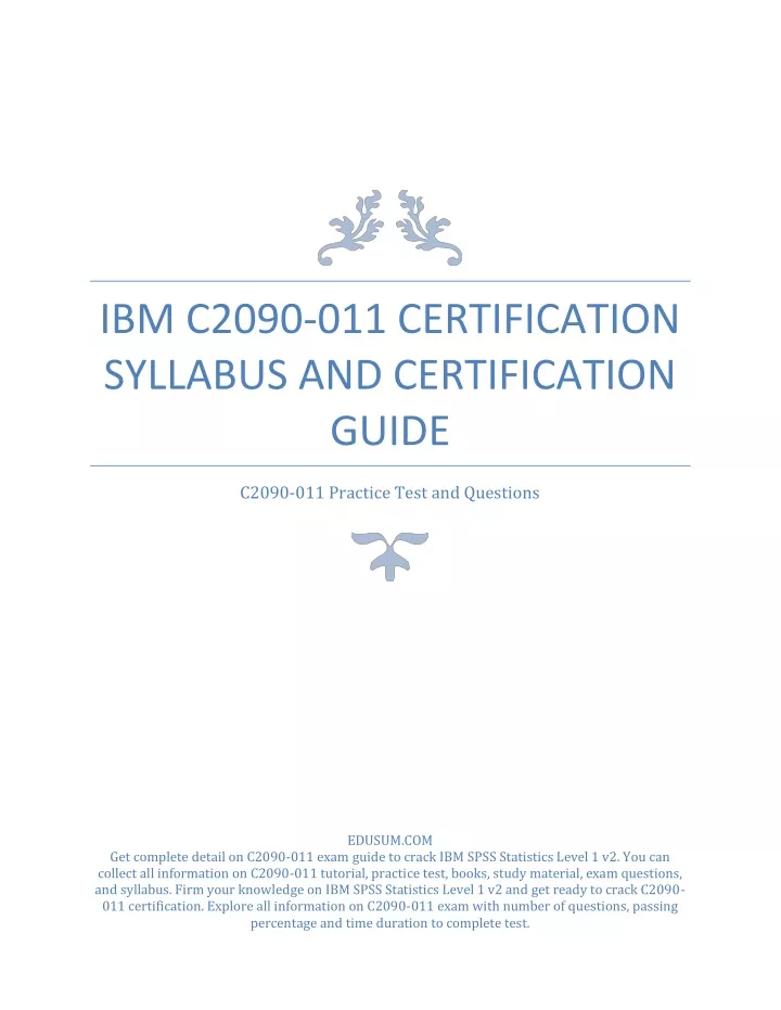 ibm c2090 011 certification syllabus