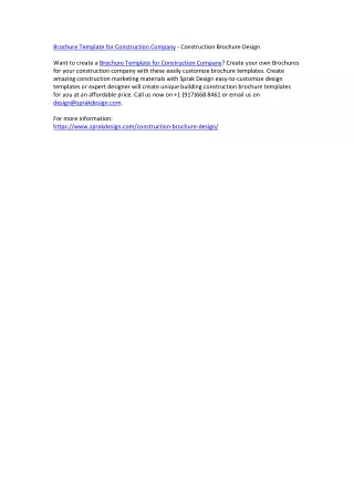 brochure template for construction company
