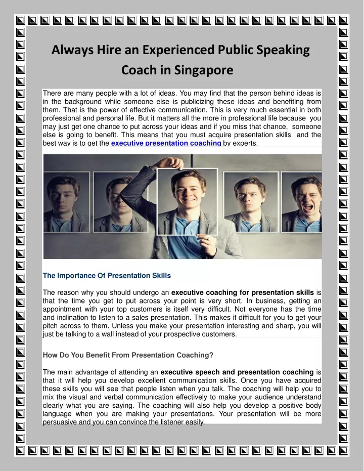 always hire an experienced public speaking coach in singapore