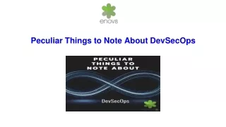 peculiar things to note about devsecops
