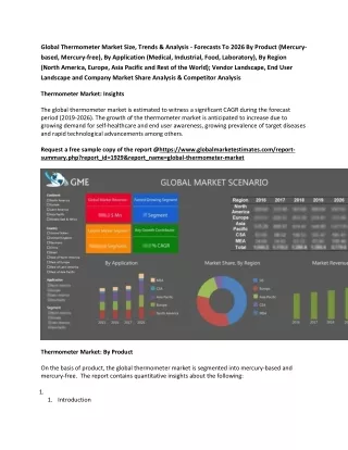 global thermometer market size trends analysis