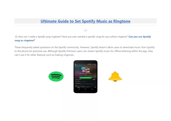 ultimate guide to set spotify music as ringtone