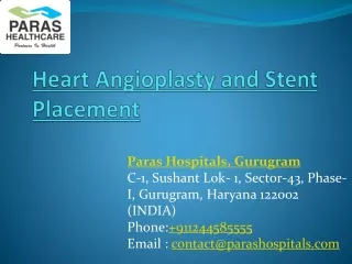 heart angioplasty and stent placement