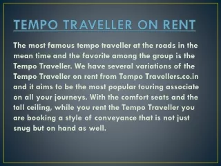 Tempo Traveller Hire In Delhi || Tempo Traveller on Rent