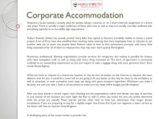 corporate accommodation