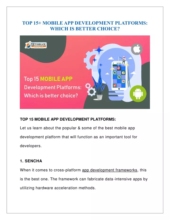 top 15 mobile app development platforms which