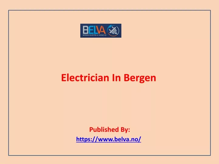 electrician in bergen published by https www belva no