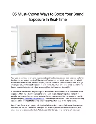 05 must 05 must known ways to boost your brand