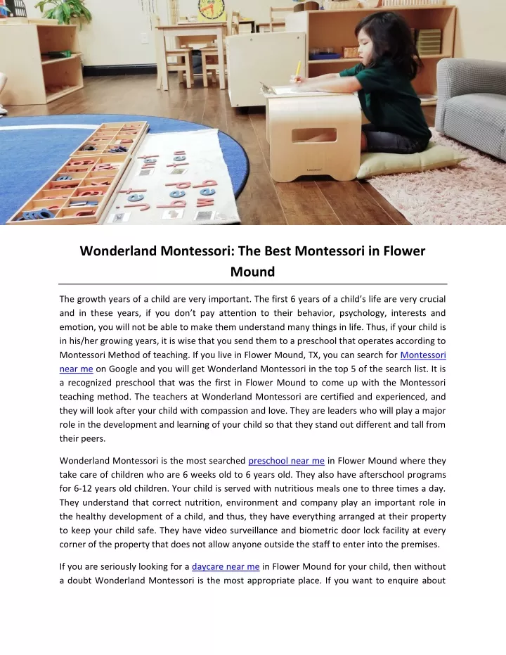 wonderland montessori the best montessori