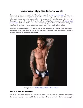 underwear style guide for a week