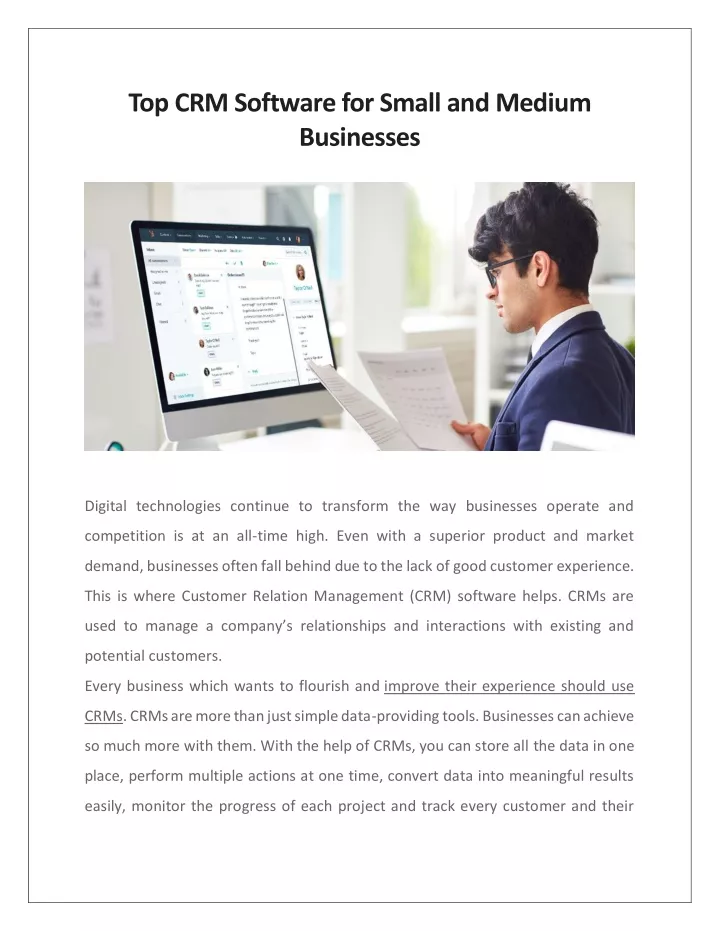 top crm software for small and medium businesses
