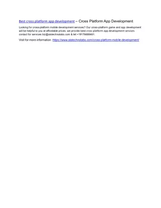 best cross platform app development cross