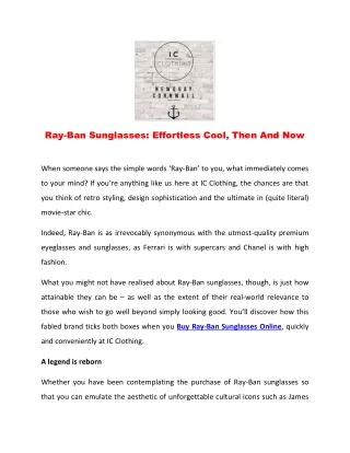 ray ban sunglasses effortless cool then and now