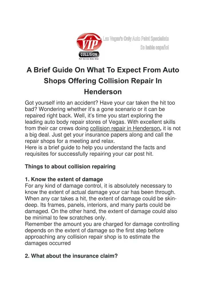 a brief guide on what to expect from auto shops