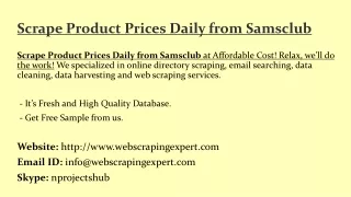 Scrape Product Prices Daily from Samsclub