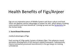 Five benefits of anjeer/Fig
