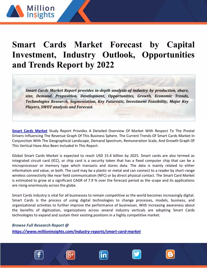 smart cards market forecast by capital investment