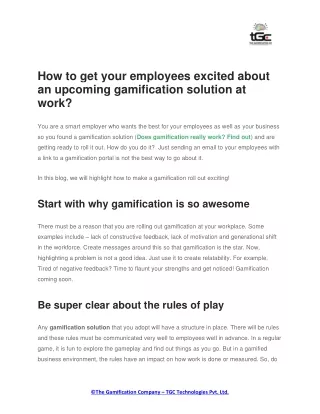 How to get your employees excited about an upcoming gamification solution at work?