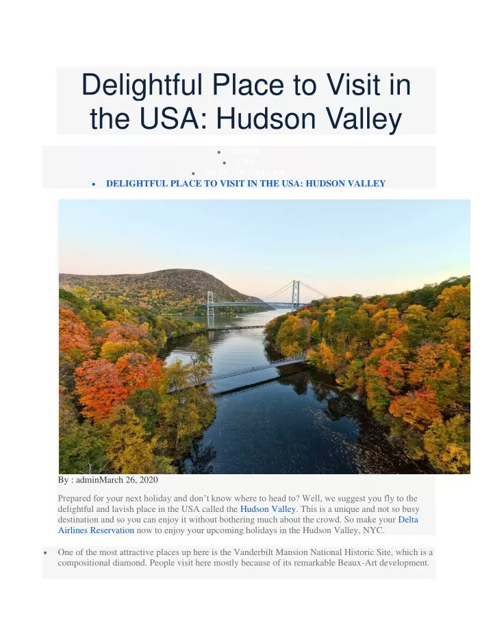 delightful place to visit in the usa hudson valley