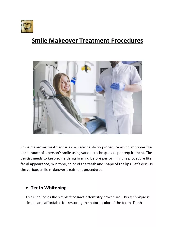 smile makeover treatment procedures