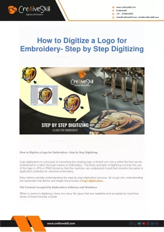 How to Digitize a Logo for Embroidery- Step by Step Digitizing