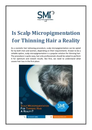 Is Scalp Micropigmentation for Thinning Hair a Reality?