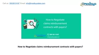 how to negotiate claims reimbursement contracts with payers