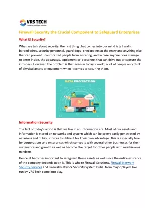 firewall security the crucial component