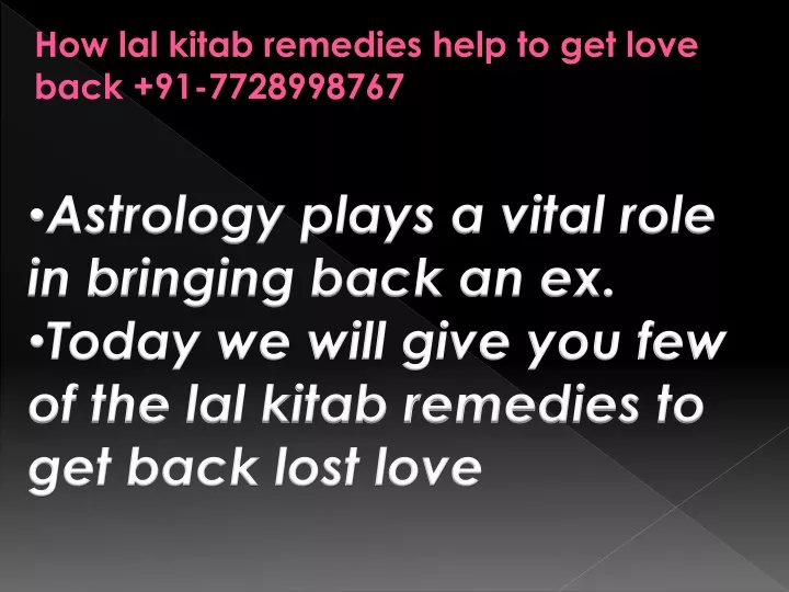 how lal kitab remedies help to get love back
