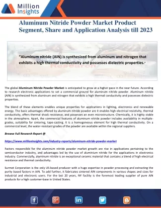 aluminum nitride powder market product segment