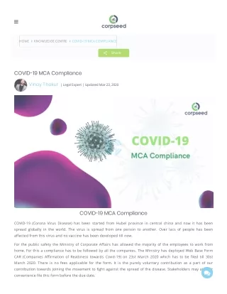 COVID-19 MCA Compliance