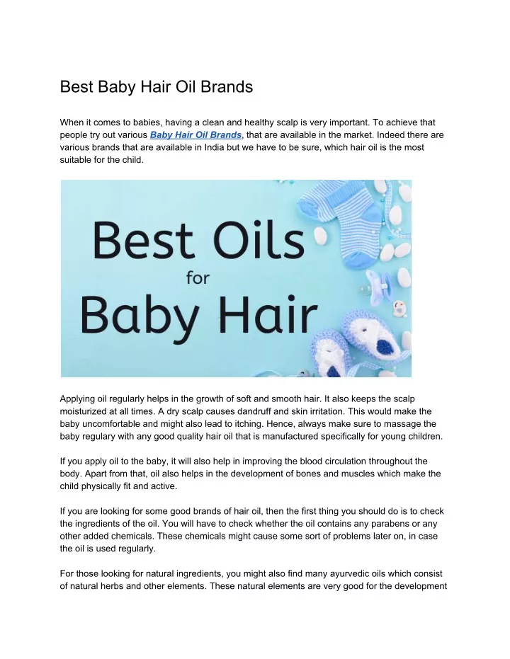best baby hair oil brands