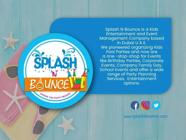 splash n bounce is a kids entertainment and event