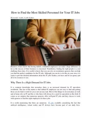 how to find the most skilled personnel for your