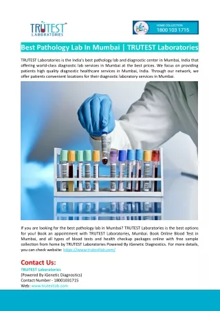 best pathology lab in mumbai trutest laboratories